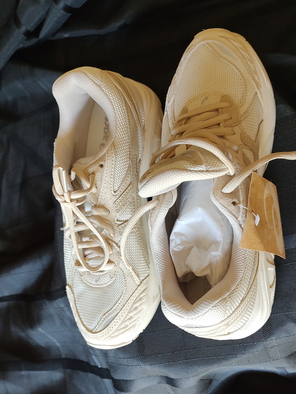 Asics Women's Cream/Beige Lace-Up Sneakers